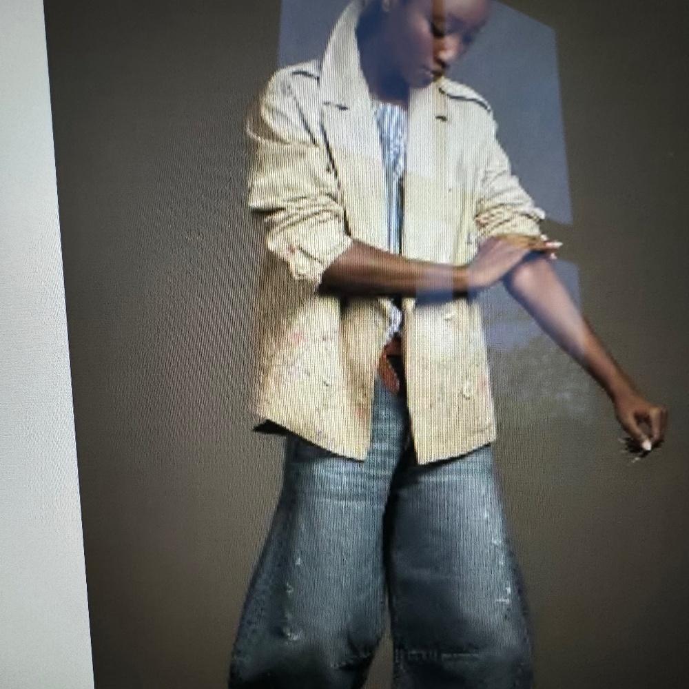 Dolan Paint Splatter Cropped Trench Coat